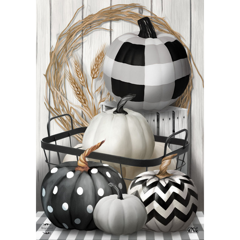 Drapeau de maison noir et blanc, Automne gris/noir/blanc