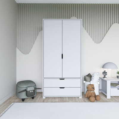 Armoire moderne blanche avec nombreuses tablettes, 35,4 po x 72,0 po x 17,7 po | 100% panneau de particules enduit de mélamine, épaisseur: 0,7 pouce | Conception murale, solution de rangement élégante et fonctionnelle pour tout espace