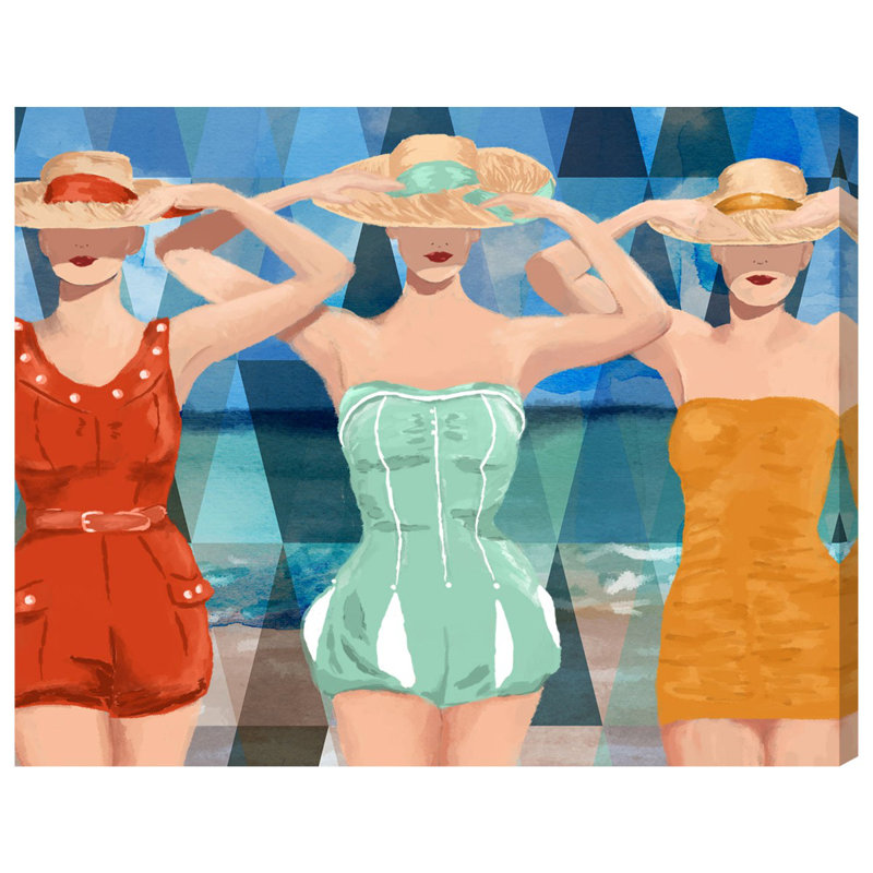 «Piscine Beauties», reproduction d'art sur toile tendue, H 36 po x l 30 po, Toile tendue