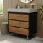 Modern Free-Standing Bathroom Vanity with Ceramic Vessel Sink & Durable Sintered Stone Top-130629254-130629255