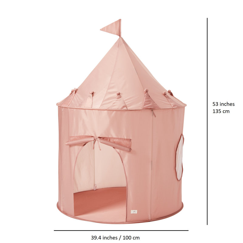 3.28' x 3.28' Indoor/Outdoor Use Polyester Pop-Up Play Tent, Misty Pink