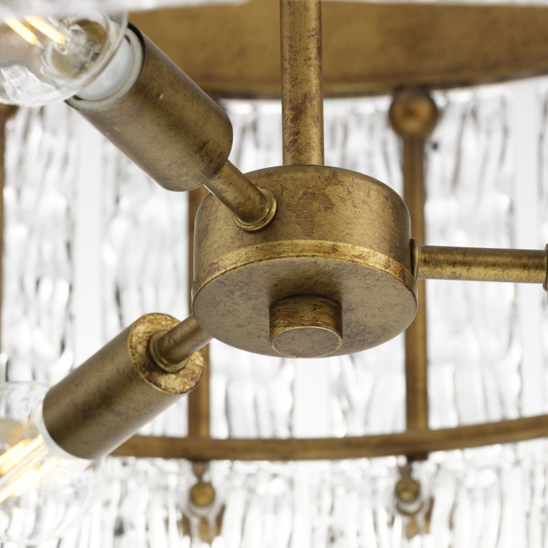 Chevall Gold Ombre 6-Light Tiered Chandelier with Artisanal Glass