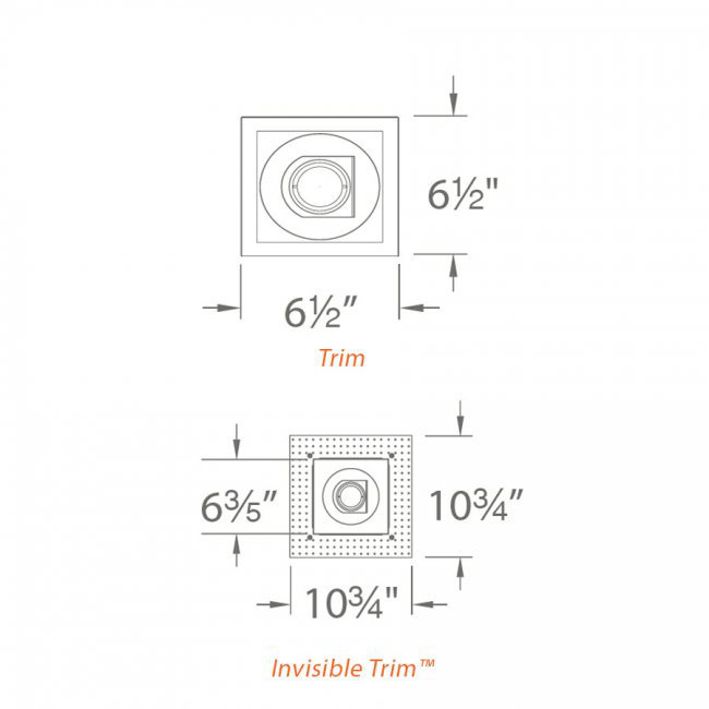 Tesla Invisible LED 6.5" Eyeball Recessed Trim