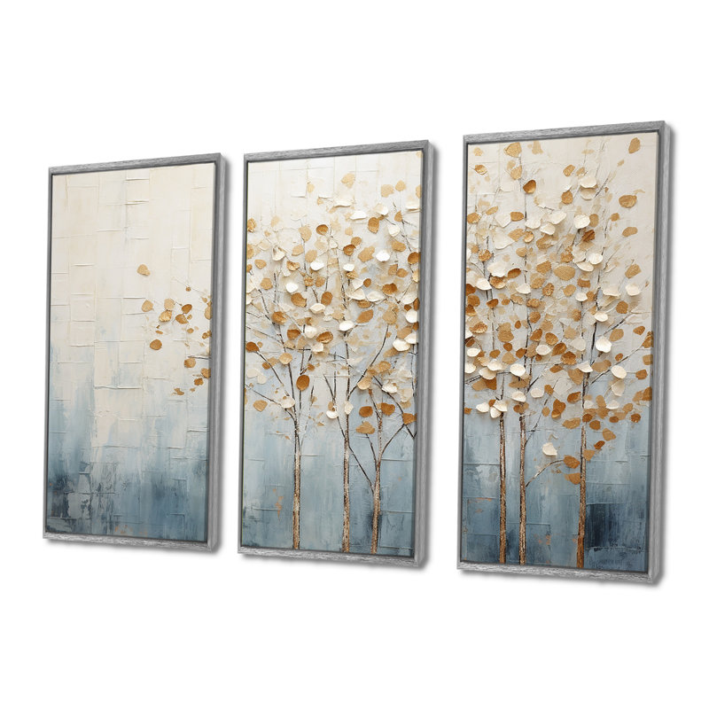 Graham - Tree Wall Art Set, 40" H x 60" W, Silver Floater Framed