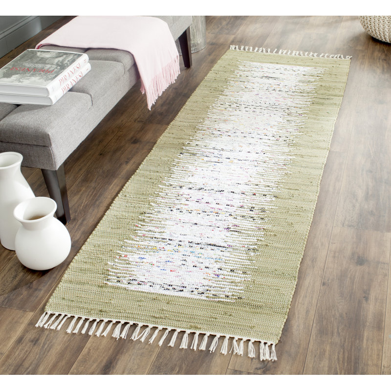 Tapis en coton tissé à la main Paynter, Tapis de couloir 2 pi 3 po x 9 pi