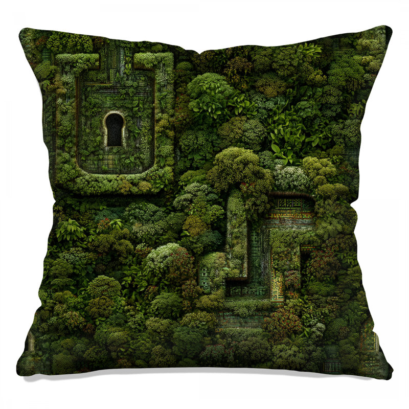 Coussin Jungle, coussins double face nature, 20 x 20 inches