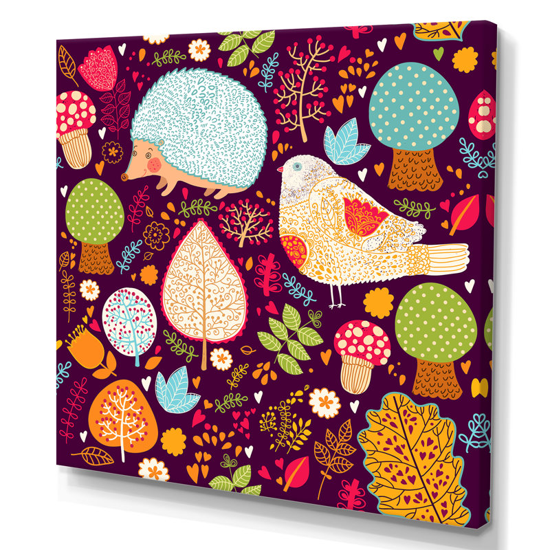 Formes abstraites dans des couleurs rétro vibrantes - Impression sur toile, H 16 po x l 16 po, Toile tendue