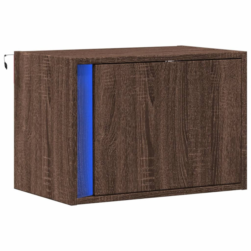Daryana 50cm W Manufactured Wood Bedside Table, Brown Oak