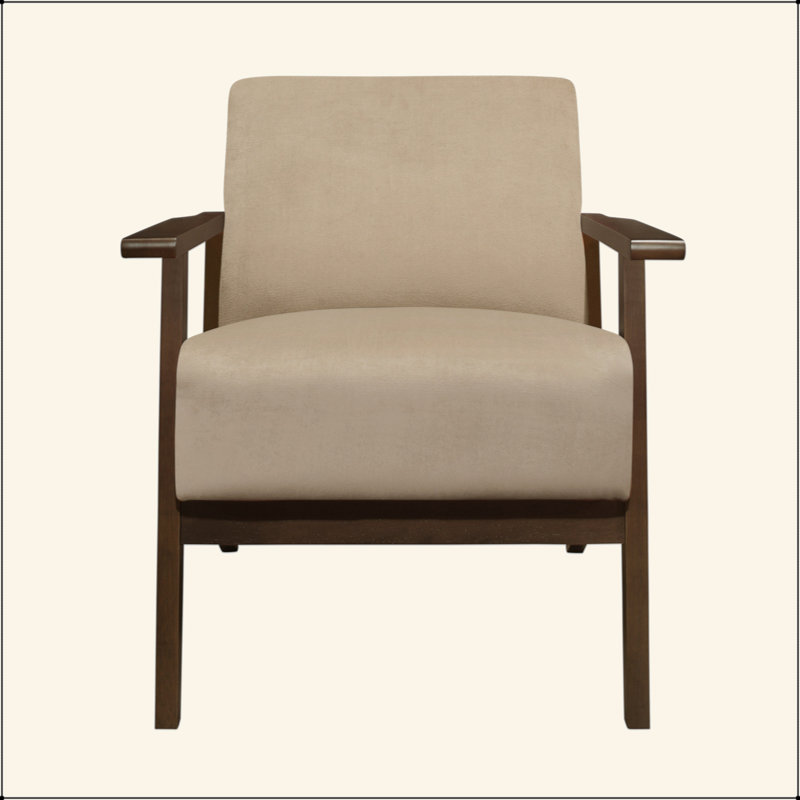 Structure en bois massif avec rembourrage de dossier de siège d'appoint 1 pièce Modern Home Furniture, Marron clair
