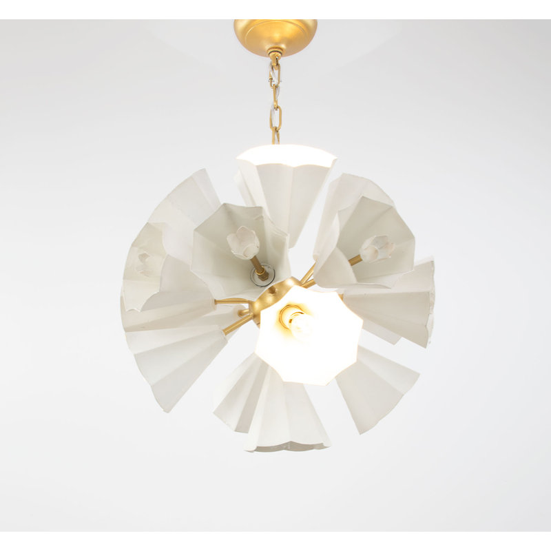 Laura 8 - Light Chandelier, Gold/White