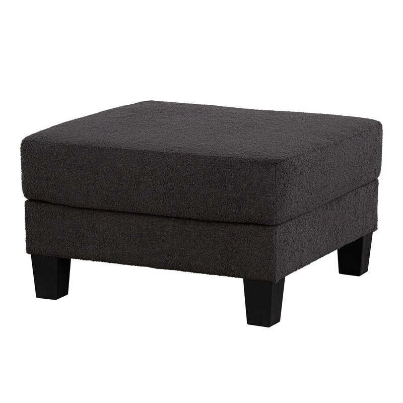 Pieds carrés en bois avec repose-pieds, Gris foncé
