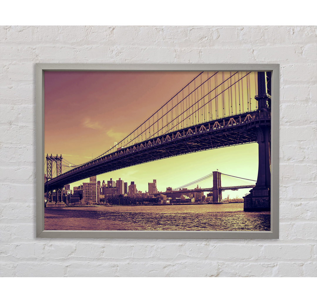 Bridges Of NYC - Einzelne Bilderrahmen Kunstdrucke auf Leinwand