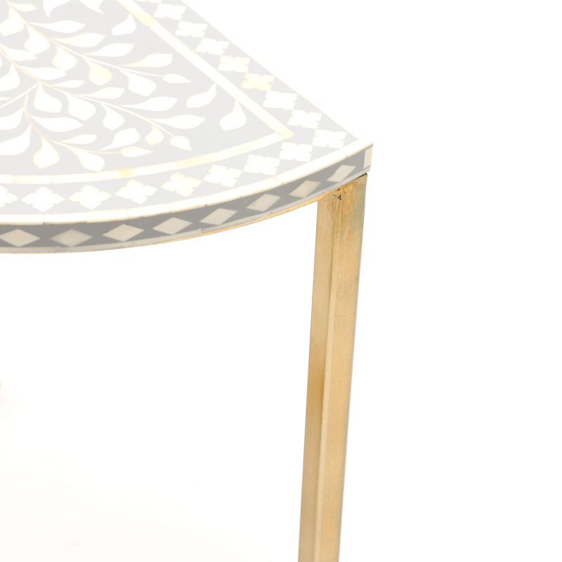Clotis Bone Inlay End Table