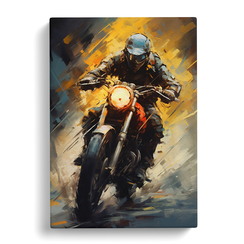 Motorbike Modern - Wrapped Canvas, 60cm H x 40cm W x 3cm D