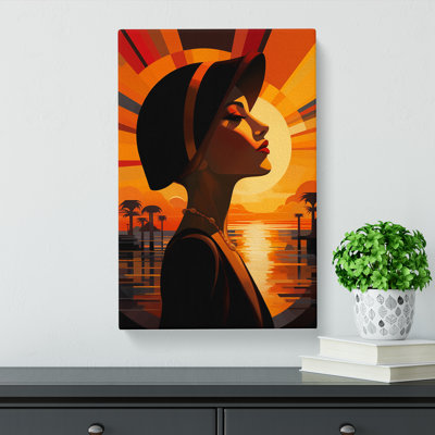 Art Deco Sunset Neo-Plasticism - Wrapped Canvas