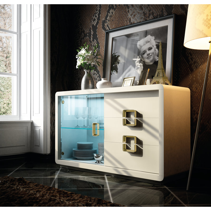 Buffet à 3 tiroirs 60 "azkary, Haute brillance
