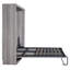Lit double Space en gris - Matelas sécuritaire et armoire pliable, construction stable