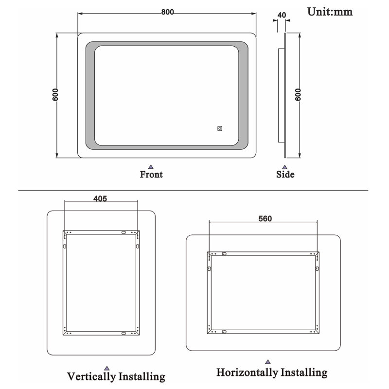 Coreas Rectangle Mirror, 80cm x 60cm
