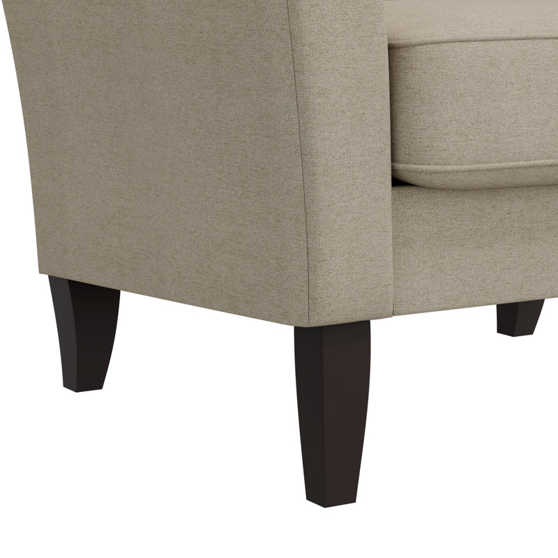 Chaise avec accoudoirs rembourrée Alex, Polyester beige