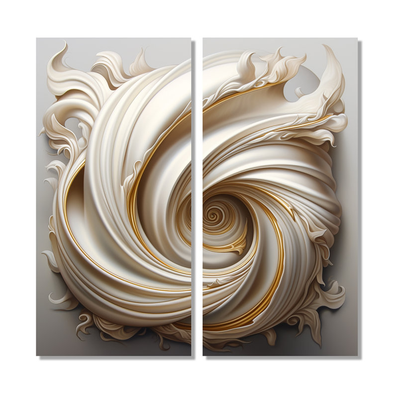 «Tender White Whirling Vision - Large Abstract Spirals», art mural, H 32 po x l 32 po, Toile tendue, Ne s’applique pas