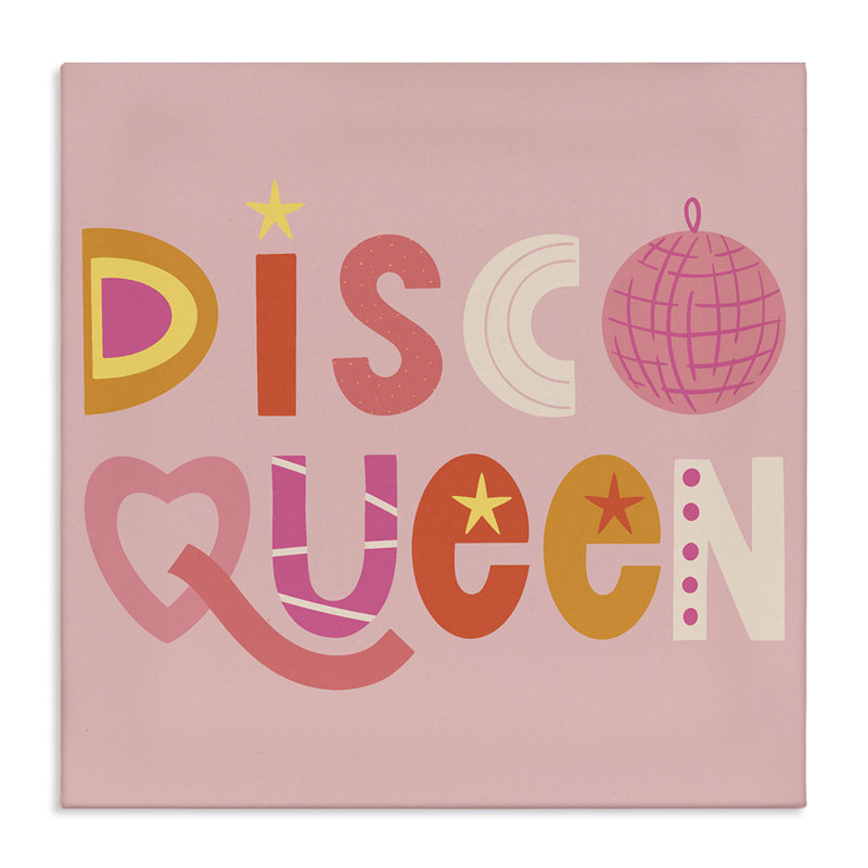 Toile rose pastel disco, design par Sazerelli Designs, H 36 po x l 36 po