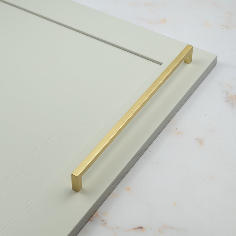Satin Brass Slim Squared D-Bar Handles , 320mm