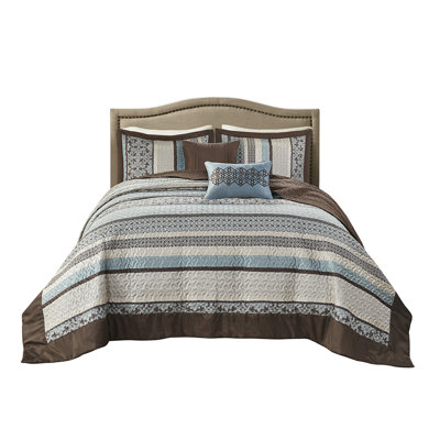 Irmgard 5-Piece Reversible Jacquard Bedspread Set