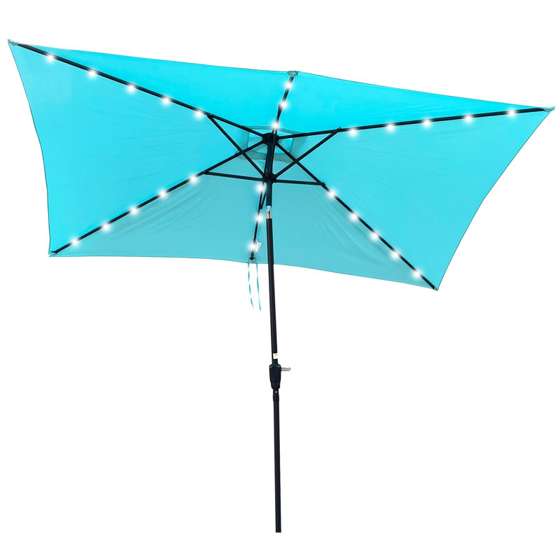 Parasol rectangulaire 10x6.5ft Turquoise, Turquoise