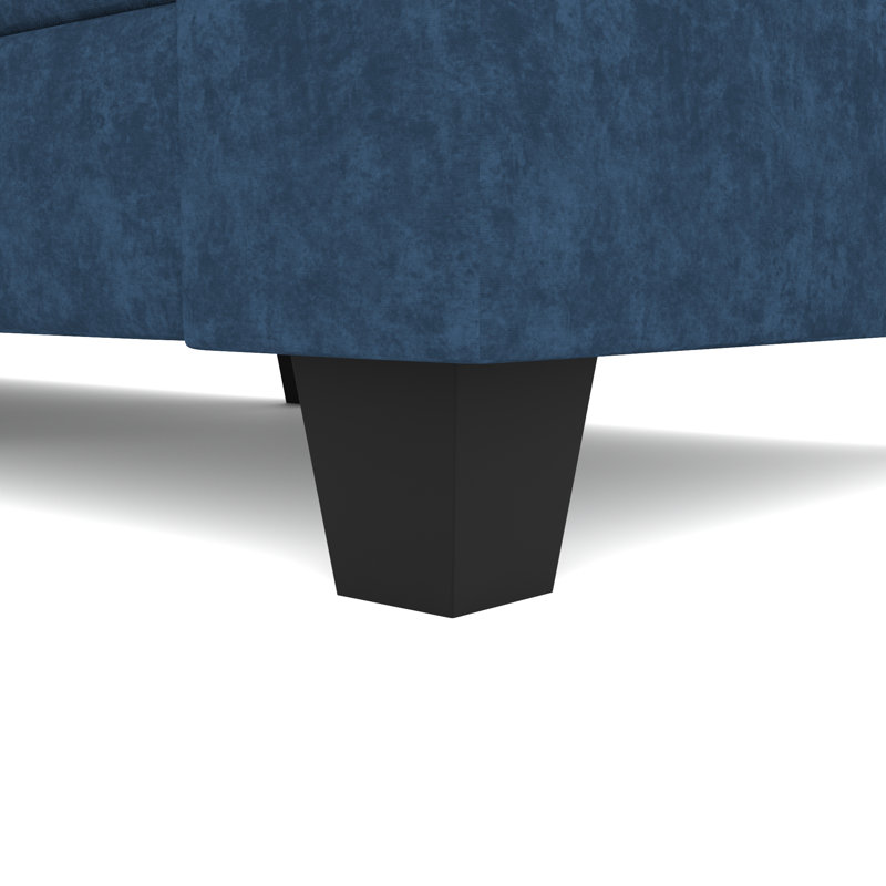 Canapé modulaire moderne avec rangement caché Elara, Chenille bleu foncé
