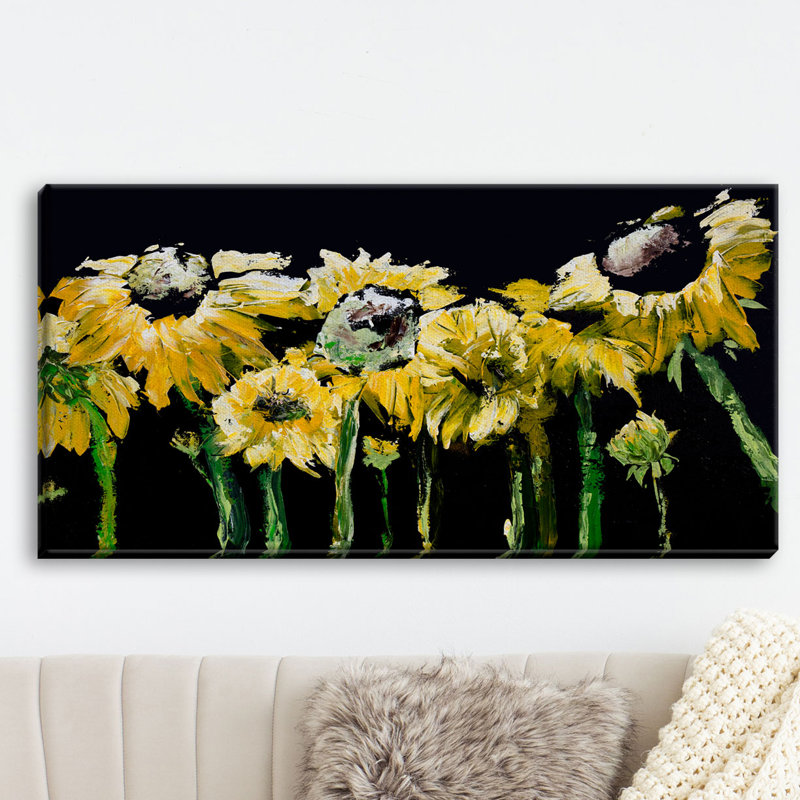 « the tournesol field on black » par marcy chapman-reproduction d’art sur toile