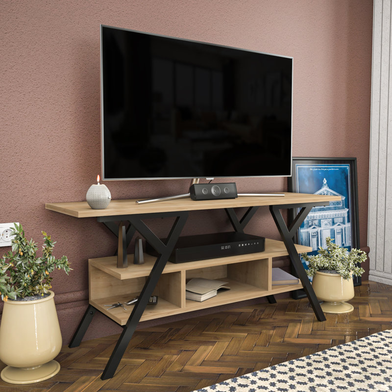 Tolchester TV Stand for TVs up to 50", Black/Oak