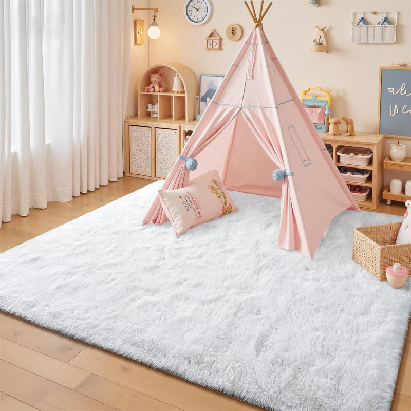 Mathilde Solid Colour Shag Area Rug, Rectangle 160 x 230 cm