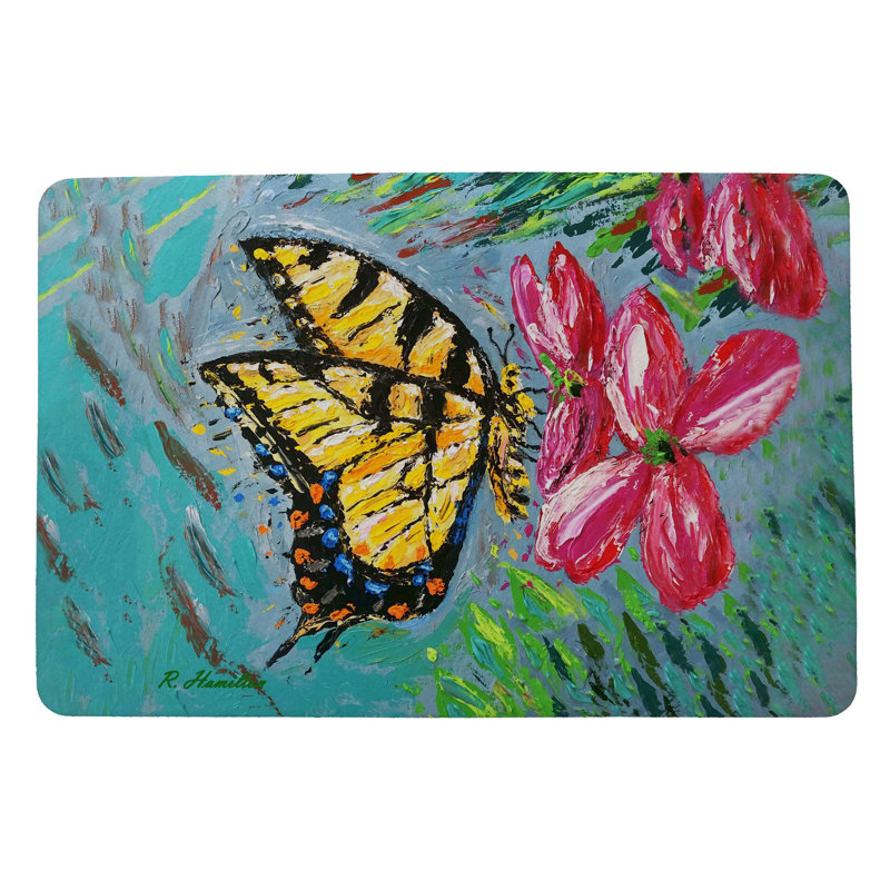 Tapis d'entrée antidérapant intérieur / extérieur 26 po x 18 po Palette Tiger Swallowtail