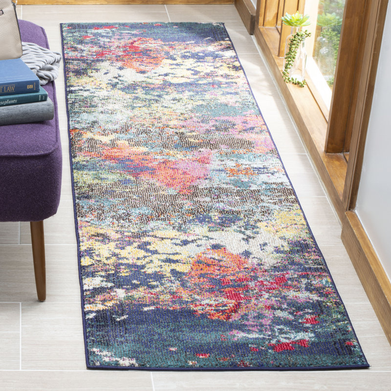 Hertzler Southwestern Wool Brown/Teal Area Rug, Runner 2'2" x 8'