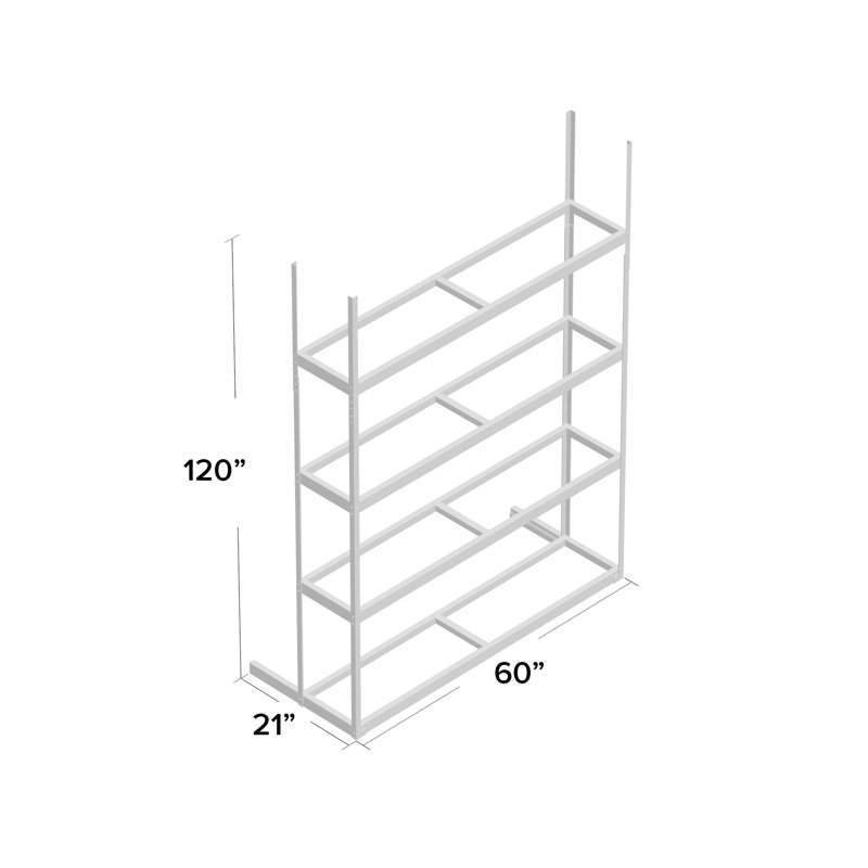 Étagère de démarrage H 120 po x l 60 po x P 21 po Rivetwell, L 60 po x P 21 po x H 120 po