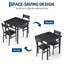 Ensemble de salle à manger 3 pièces pour 2 personnes, table et chaises carrées compactes, style vintage pour petits espaces, noir-322463800-322463802