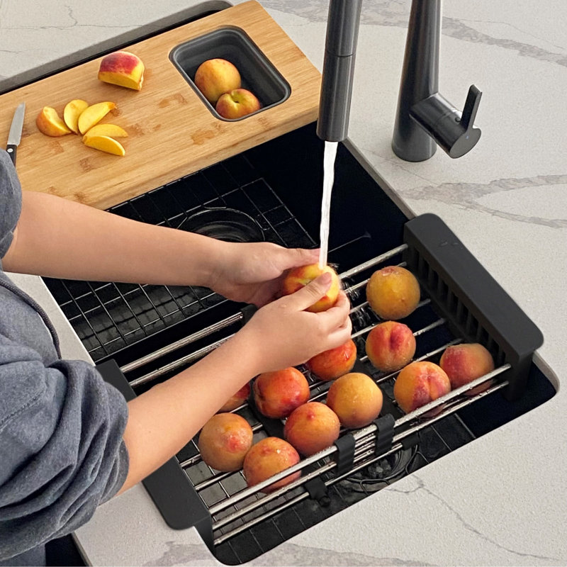 Adjustable Stainless Steel Over The Sink Dish Rack