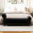 Black Velvet Bedroom Bench For Practical Storage - 64.5" Lounge Chaise Organizing Of-117459483