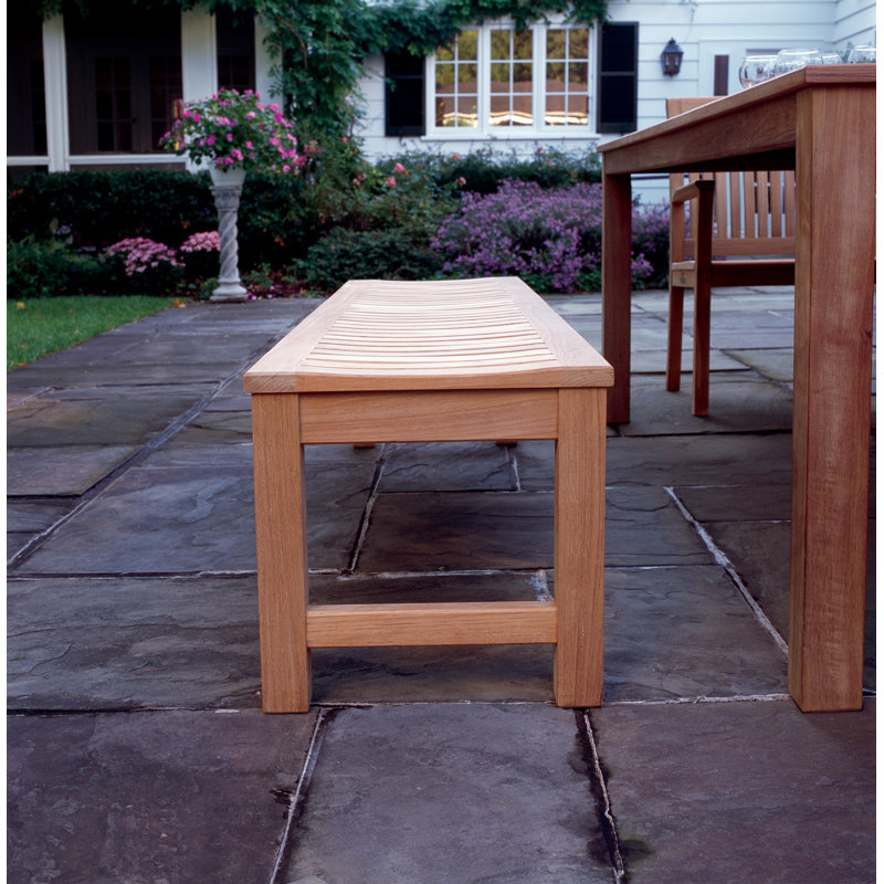 Waverly Outdoor Teak Dining Bench, 16.5” H x 60” W x 17” D