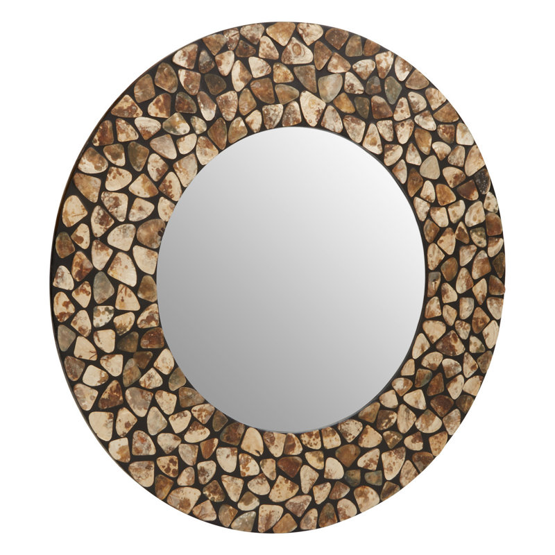 Blatteis Flat Wall Mirror, Black/Amber