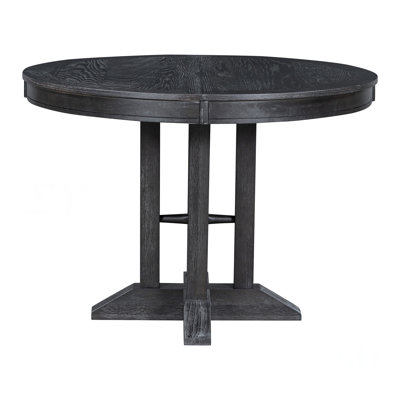 Ensemble de salle à manger de ferme 5 pièces avec table ronde extensible et 4 chaises rembourrées, pour la cuisine et la salle à manger
