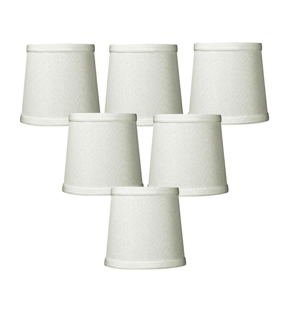 5.25" H x 5.5" W Linen Drum Lamp Shade ( Clip On ) in Light Oatmeal Highland Dunes