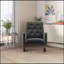 Chaise berçante en bois massif gris foncé