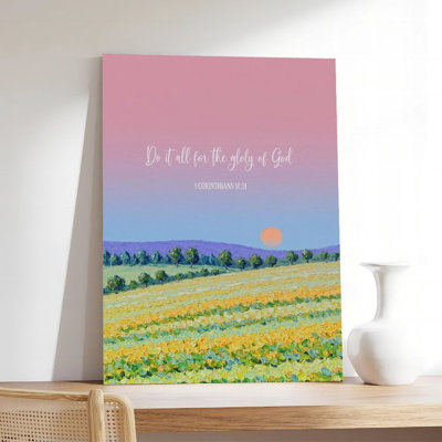 Canvas Wall Art Christian Sunset Landscape Canvas Wall Art Vintage Poster Print Home Decor