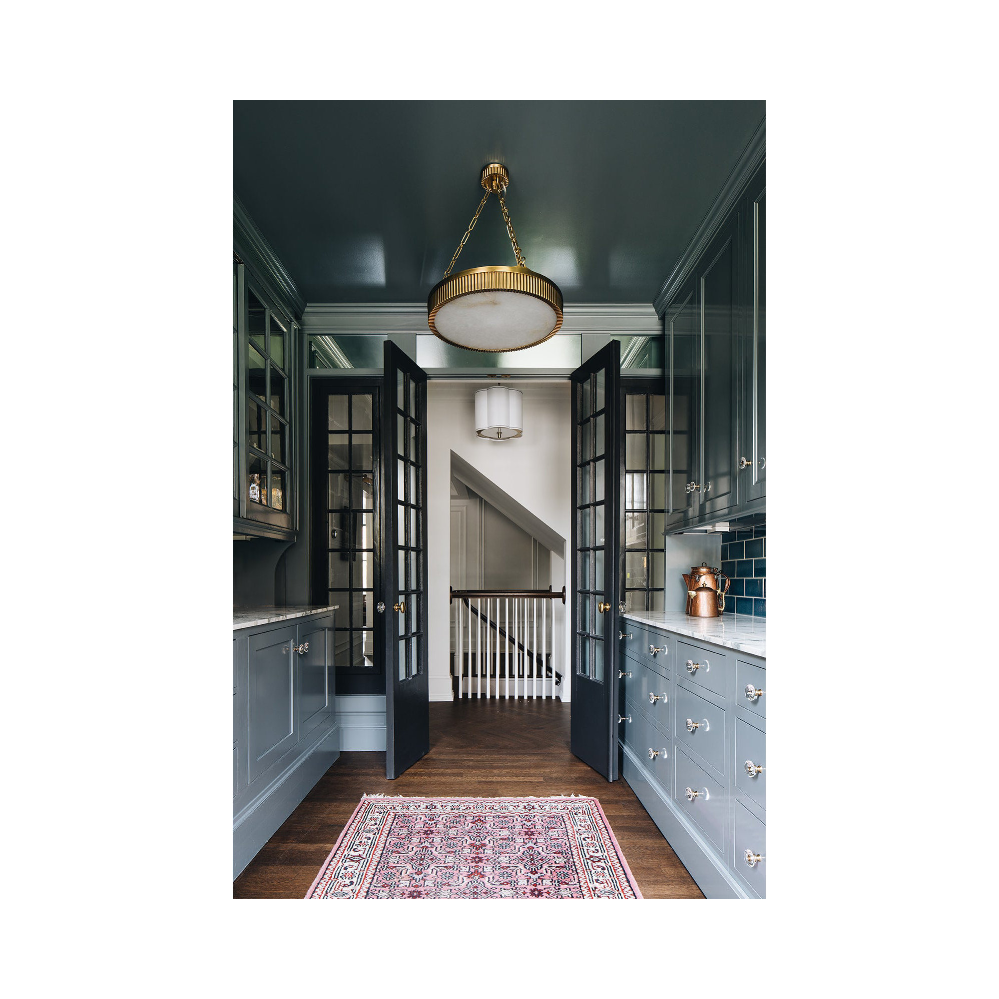 3 - Light Metal Geometric Chandelier, Aged Brass