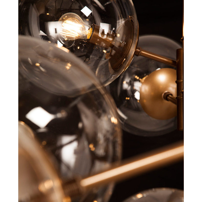 Lustre linéaire 16 lumières spoutnik modern Global, Bronze
