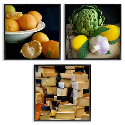  Vegetables & Cheeses Still Lifes 3 PC Giclee Art Set by Graffi*tee Studios