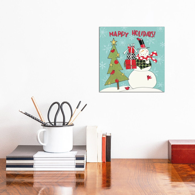 Snowman Sentiments V by Anne Tavoletti - Wrapped Canvas Print, 30.48cm H x 30.48cm W x 1.91cm D