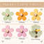 5 Pack Daisy Shape Wooden Wall Hooks, Decorative Wall Mount Hangers, Multi Color