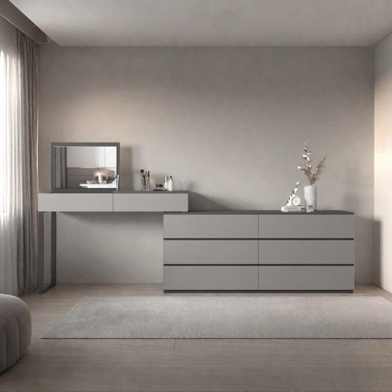Commode multifonctionnelle, Gris/gris pâle